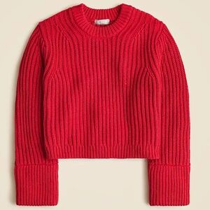Red Ribbed Knit Sweater